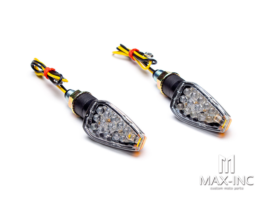 Black Micro LED Turn Signals / Indicators - Small & Bright