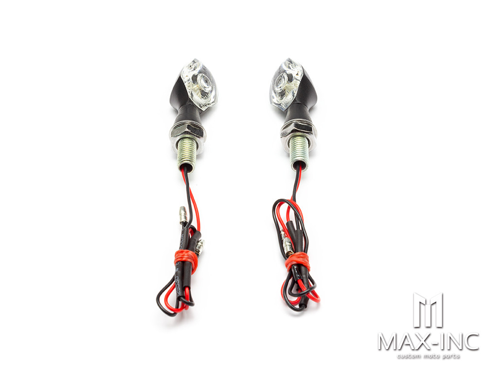 Black Alloy Micro Cyclops LED Turn Signals / Indicators - Small & Bright