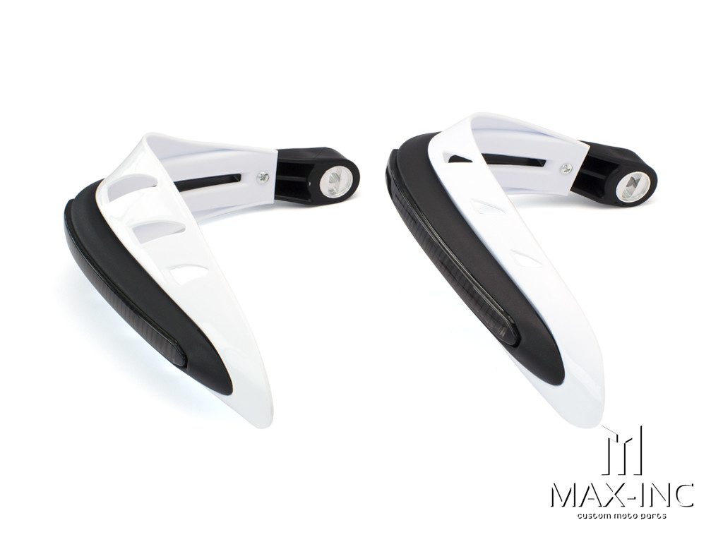 WHITE Universal Hand Guards with Integrated LED Daytime Running Lights