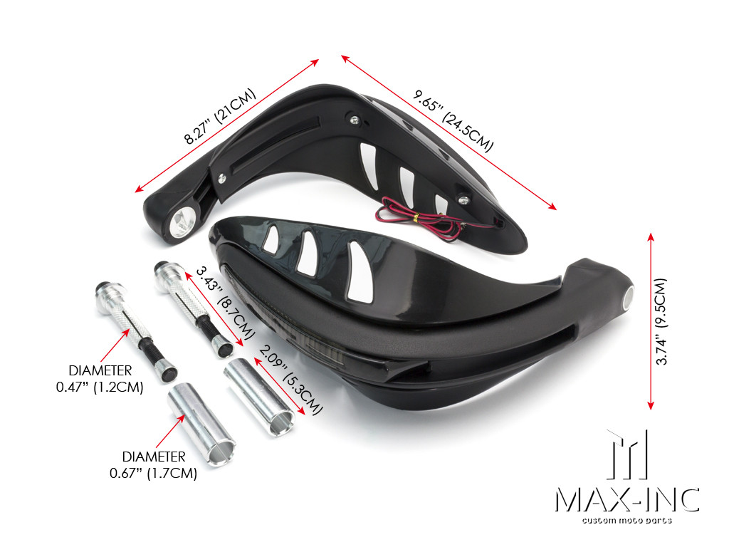 BLACK Universal Hand Guards with Integrated LED Daytime Running Lights