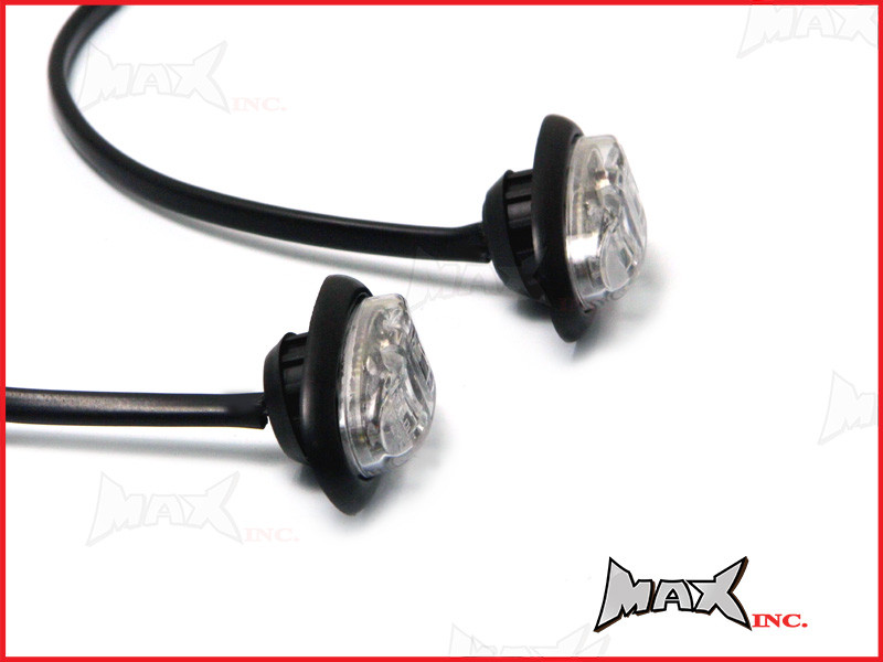 WHITE 12v Oval Flush Mount LED Mini Marker Lights