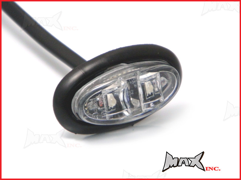 WHITE 12v Oval Flush Mount LED Mini Marker Lights