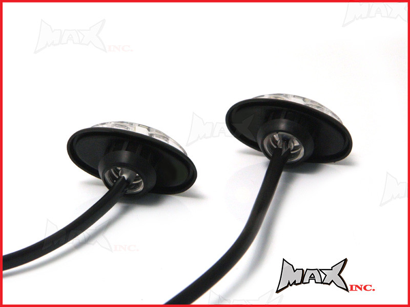 AMBER 12v Oval Flush Mount LED Mini Marker Lights