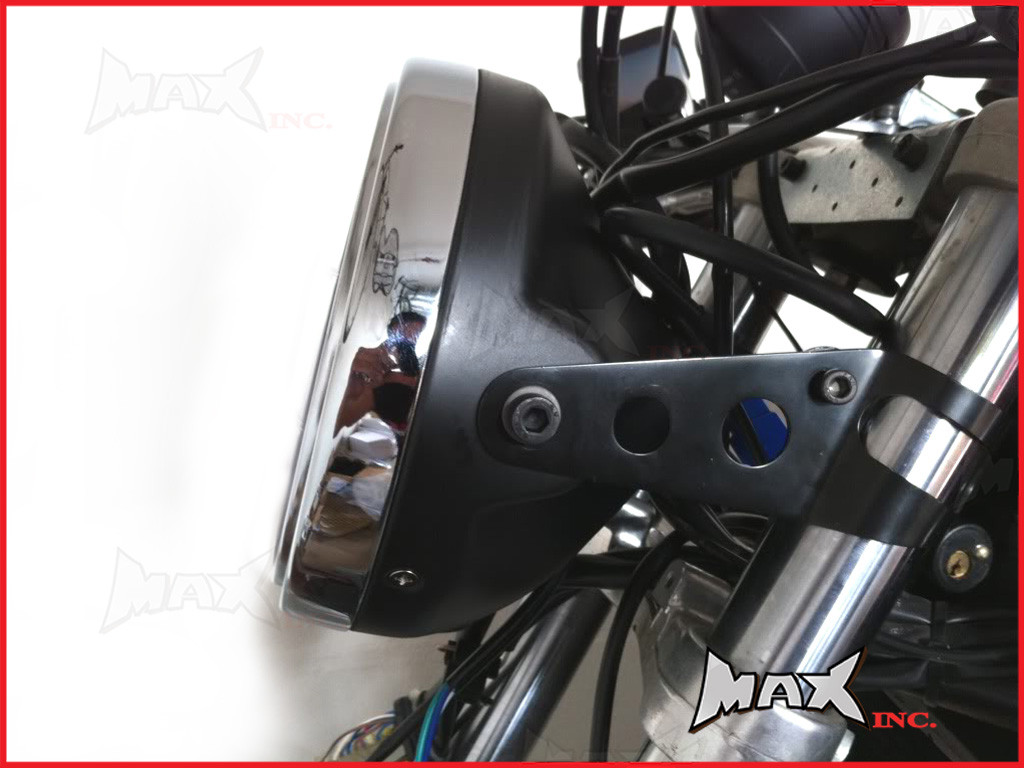 Black Adjustable Universal Headlight Brackets - Fits 32mm-40mm