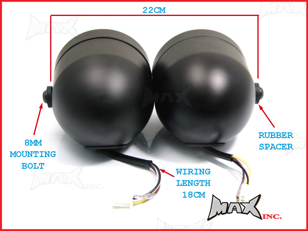 Black Universal Metal Twin Headlight - 2 x 35 Watt Halogen Bulbs