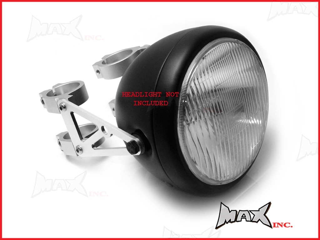 MAX High Quality CNC Machined Silver Headlight Brackets - 36/37mm Diameter