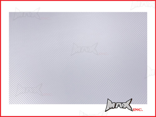 High Grade Self Adhesive Silver 3D Carbon Fiber Vinyl Wrap - 45cm x 37cm
