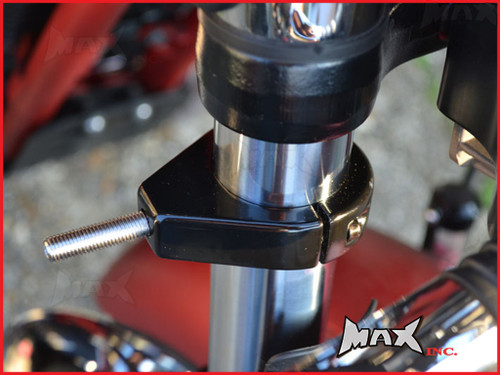 Harley Davidson Fork Mount Turn Signal Relocation Black Brackets - 39mm