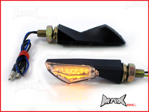 Black Tiny LED Turn Signals / Indicators - Universal Fitment
