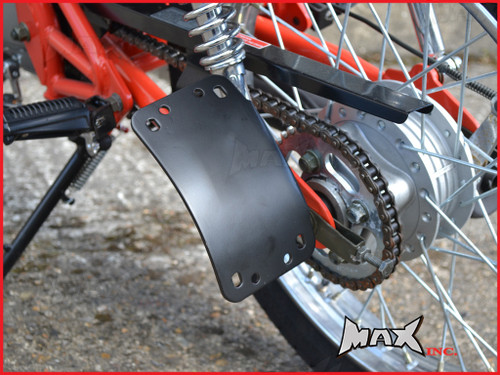 Black Curved Side Axle Mount License Plate Holder - 3/4" (20mm)