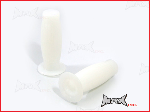 White Barrel Cafe Racer Style Hand Grips - 7/8" (22mm)