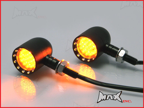 Black Alloy Custom Bobber Turn Signals / Indicators