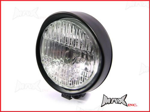 5.9 INCH Matte Black Bottom Mount Metal Headlight - 12v / 55w