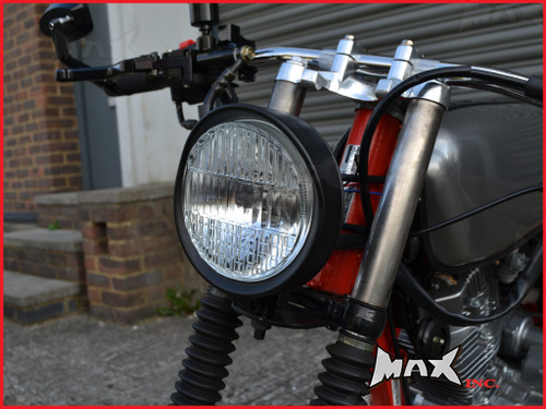 5.9 INCH Matte Black Bottom Mount Metal Headlight - 12v / 55w