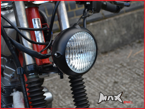 5.5 INCH Matte Black Aluminium Vintage Style Bottom Mount Headlight - 12v / 35w