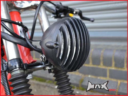 4.5 INCH Matte Black Alloy Scalloped Vintage Grill Headlight - 12v / 35w