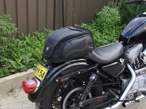 12L Microfiber Leather Harley & Cruiser Motorcycle Expandable Tail Bag
