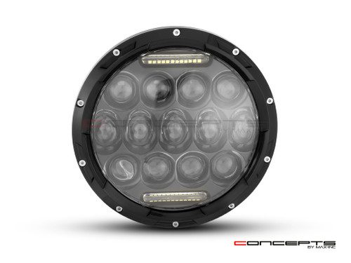 7" Black Multi Projector LED Headlight + DRL Insert - 75w