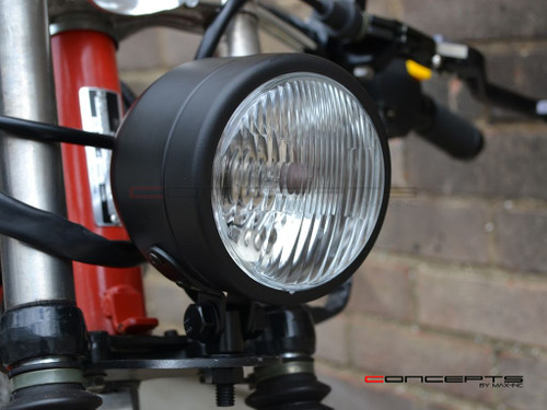 4.5" Matte Black Metal Custom Headlight - 12v / 55w