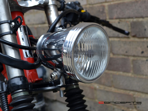 4.5" Polished Alloy Bottom Mount Vintage Style Universal Headlight