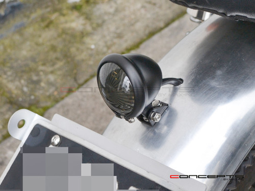 Matte Black Mini Bates LED Stop / Tail Light - Smoked Lens