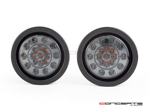 4" Universal Flush Mount Integrated LED Stop Tail Light + Turn Signals - Smoked Lens