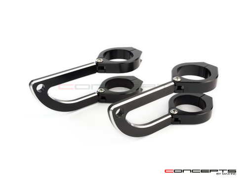 MAX Rogue Black + Contrast CNC Machined Headlight Brackets - 54/55mm Diameter