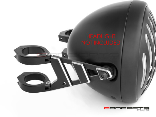 MAX Stomp Black + Contrast CNC Machined Headlight Brackets - 38/39mm Diameter