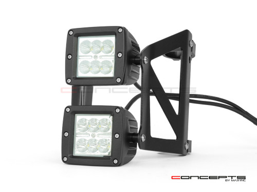 Black Dual Stacked Streetfighter LED Headlight - Available Fork Clamp Sizes 32 - 59mm