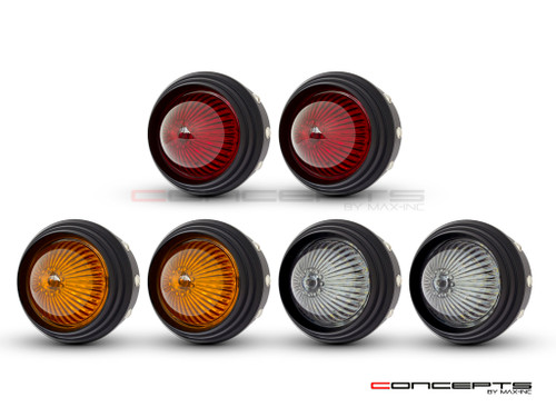  2.75" Universal Alum LED Stop / Tail Lights + Turn Signals + Reverse Lights - Set Of 6
