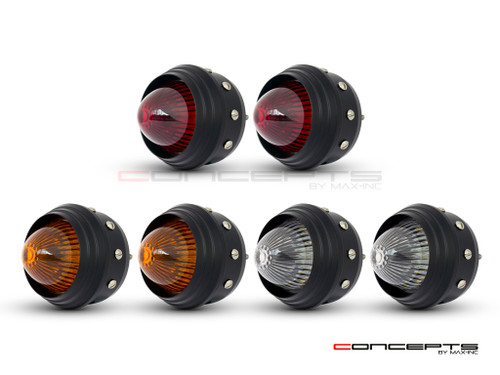  2.75" Universal Alum LED Stop / Tail Lights + Turn Signals + Reverse Lights - Set Of 6