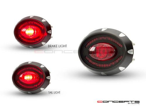 2" Micro Oval CNC Machined Billet Aluminium LED Stop / Tail Light