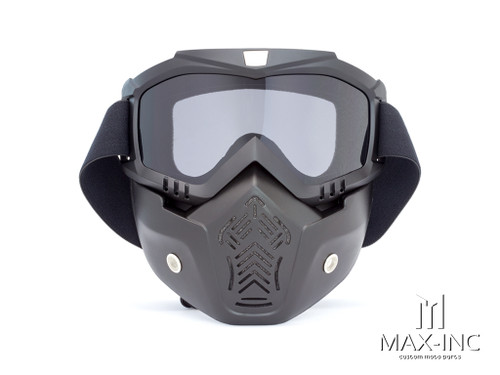  Open Face Helmet Bikers Full Face Mask / Goggles - Smoked Lens