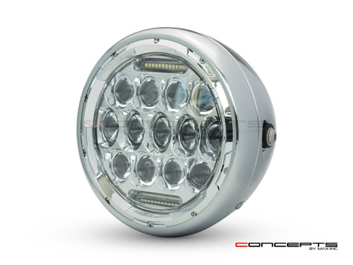 7.7" Chrome Metal Multi Projector LED Headlight