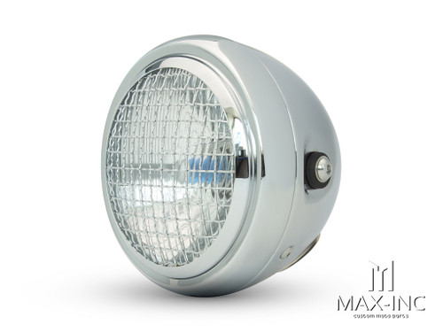 6" Chrome + Mesh Grill Metal Classic Headlight