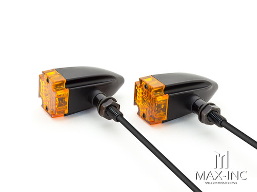 Maltese Cross Black Alloy Custom LED Turn Signals