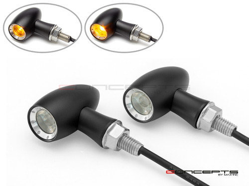 MAX LADZ Black + Natural CNC Machined Alum Mini LED Indicators / Turn Signals + Running Lights