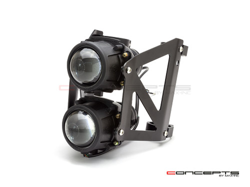 Black Dual Stacked Streetfighter Projector Headlight Set - Emarked & DOT Approved