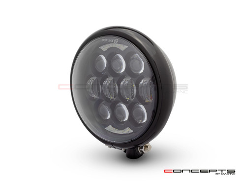 5.75" Bates Style LED Multi Projector Gloss Black Metal Headlight + DRLS