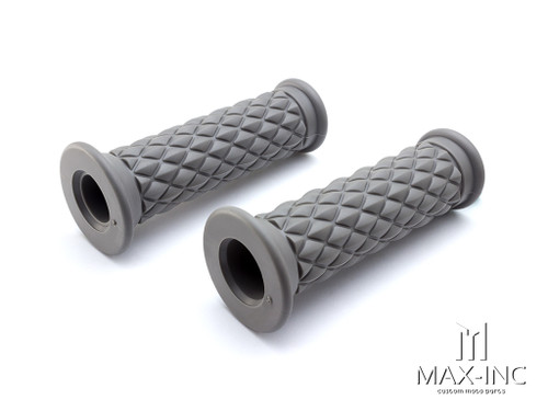Grey Diamond Cafe Racer Style Hand Grips - 7/8" (22mm)