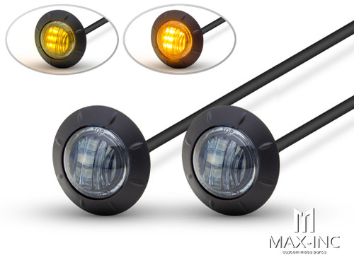 2" Flush Mount Sealed Smoked Lens LED Running Lights / Turn Signals - Set Of 2