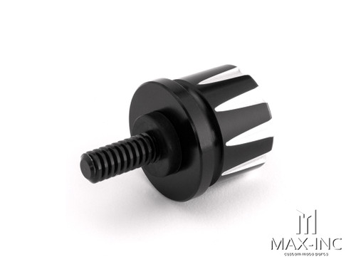 Harley Davidson Black + Contrast Cut CNC Aluminum Seat Bolt - Fits 1996 Onwards