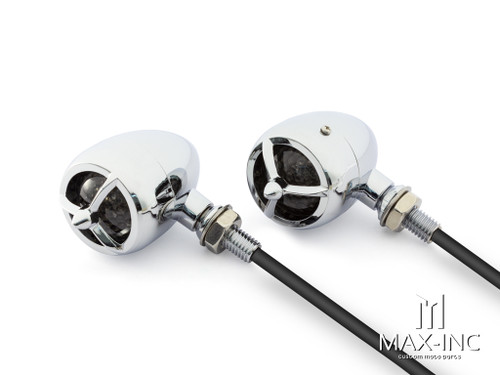 Chrome Alloy Classic LED Turn Signals / Indicators With Bezel