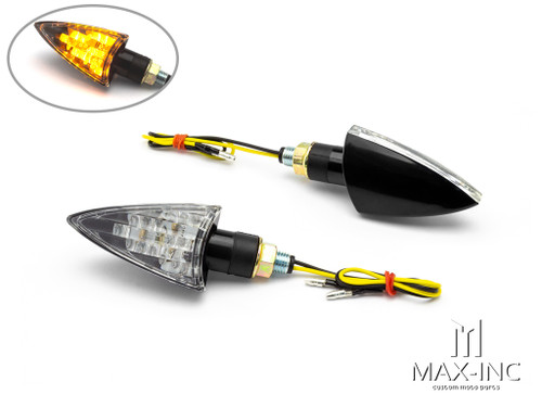 Black Universal LED Spear Head Turn Signals / Indicators - Emarked