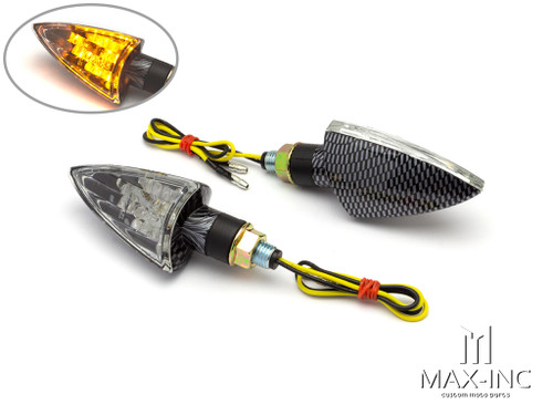 Carbon Universal LED Spear Head Turn Signals / Indicators - Emarked