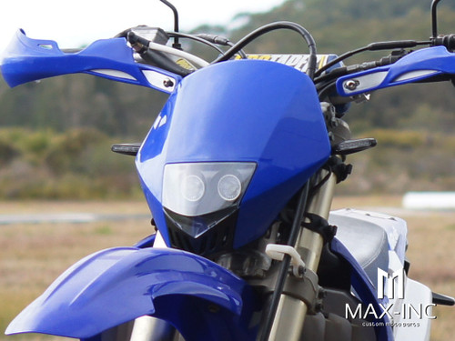 Blue Universal Stealth Supermoto LED Headlight Mask - 20w