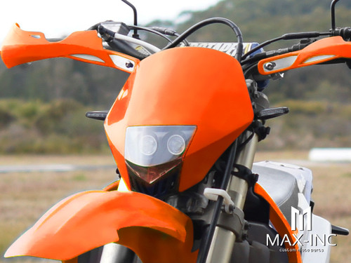 Orange Universal Stealth Supermoto LED Headlight Mask - 20w