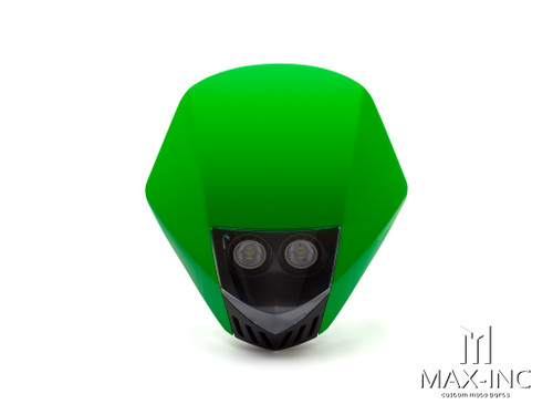 Green Universal Stealth Supermoto LED Headlight Mask - 20w
