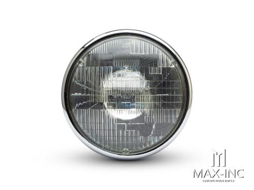 7.7" Chrome Shorty Metal Headlight - 12v / 55w Sealed Beam