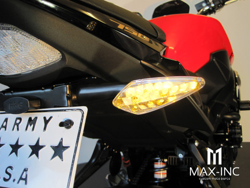 Black Benelli Style LED Turn Signals / Indicators - Emarked